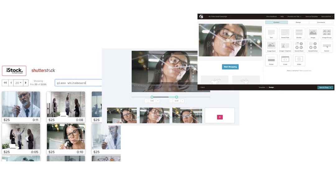 Add stock video to your email from Getty and Shutterstock